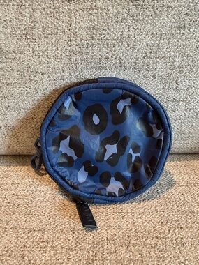 Aloha collection Round Blue Leopard Print Zip Pouch used